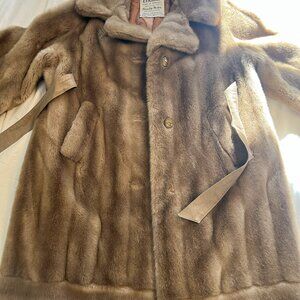 Vintage 1960s 1970s Faux Fur Coat Lykafur England 1950s Style Fits US 12/14